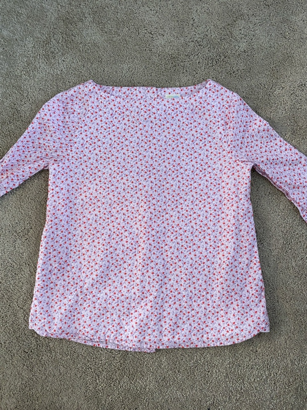 Crewcuts Pink Floral blouse with Red & Purple Accents